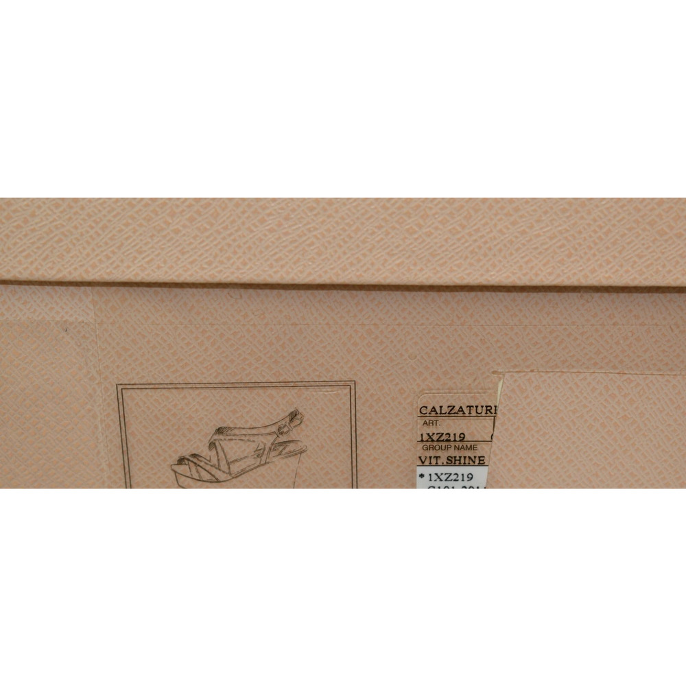 NIB PRADA 1XZ219 BEIGE BROWN WOODEN LEATHER WEDGE PLATFORM SANDALS 40.5 ITALY - Picture 8 of 8